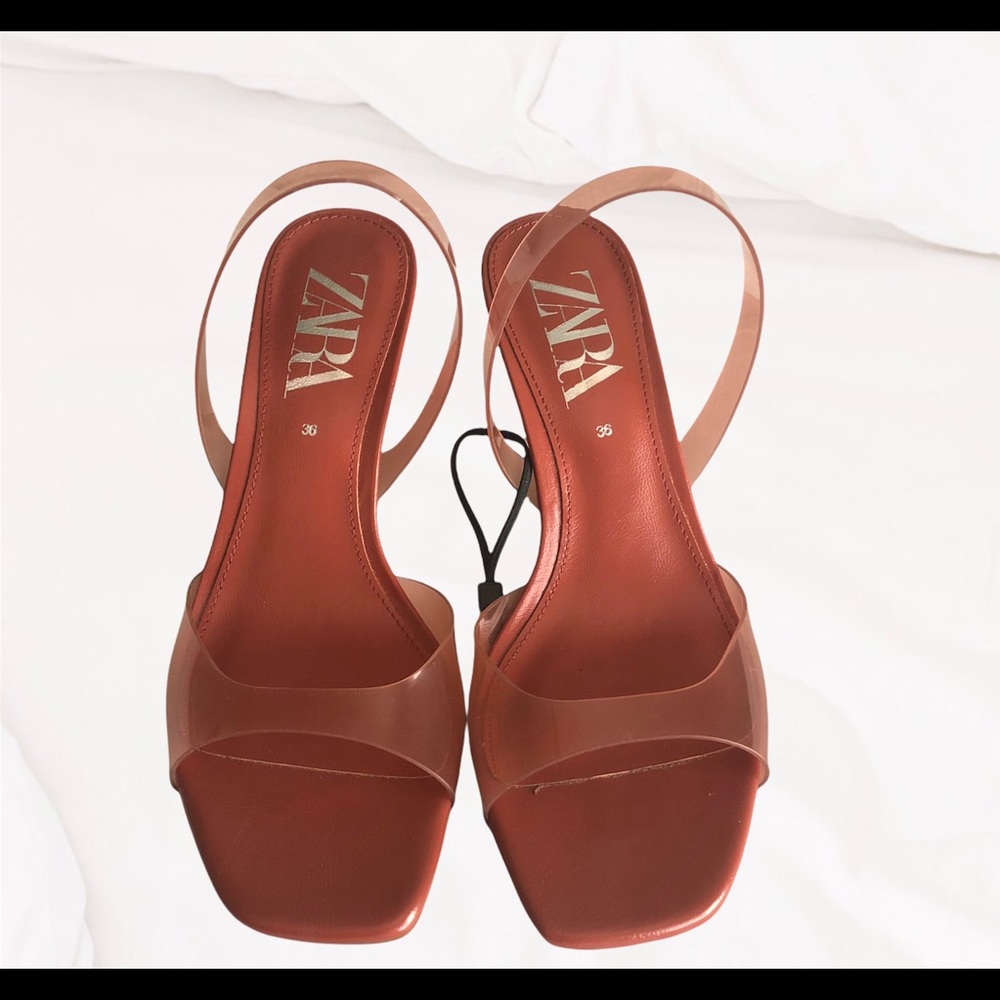 NEW Zara New Vinil Sandals Size EU 6